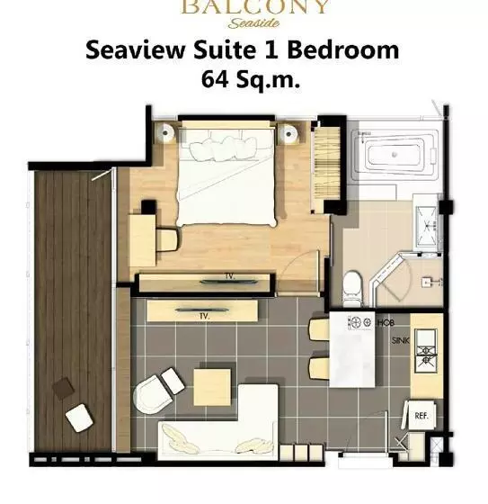 オーシャンビュースイート, Balcony Seaside Sriracha Hotel & Serviced Apartments