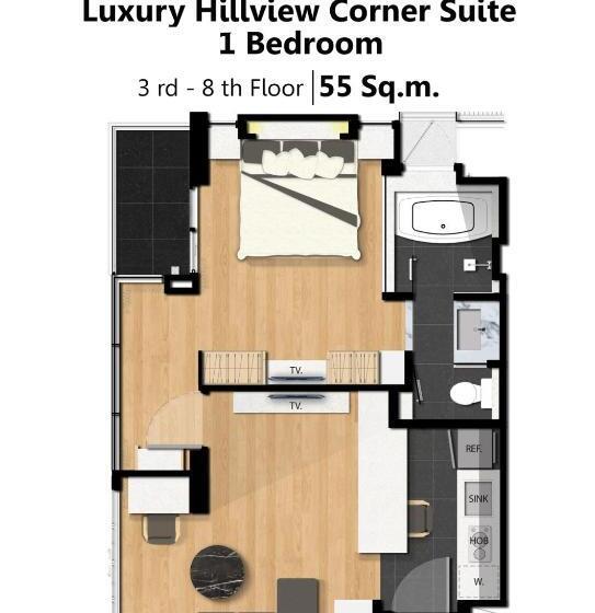 豪华套房, Balcony Seaside Sriracha Hotel & Serviced Apartments