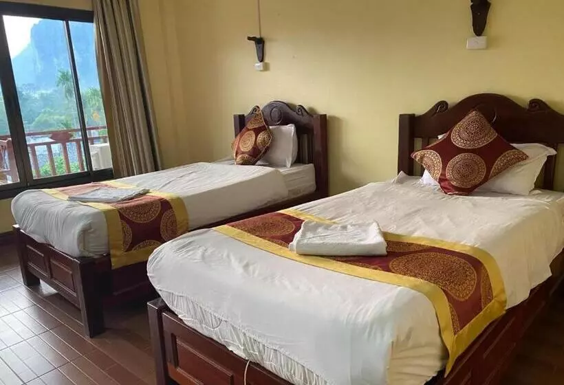 デラックスルーム, Vang Vieng Hana River View Hotel & Travel