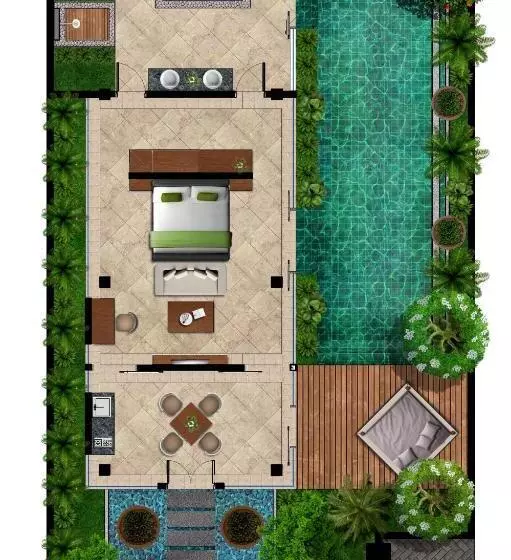 ویلای یک اتاق خوابه با استخر شنا, The Royal Purnama   Adults Only