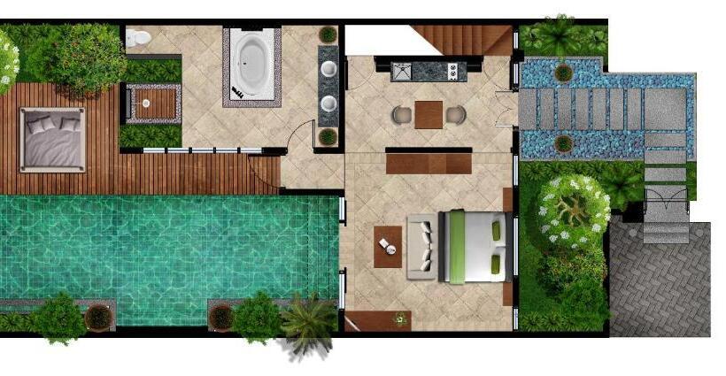 جناح مزود بحمام سباحة, The Royal Purnama   Adults Only