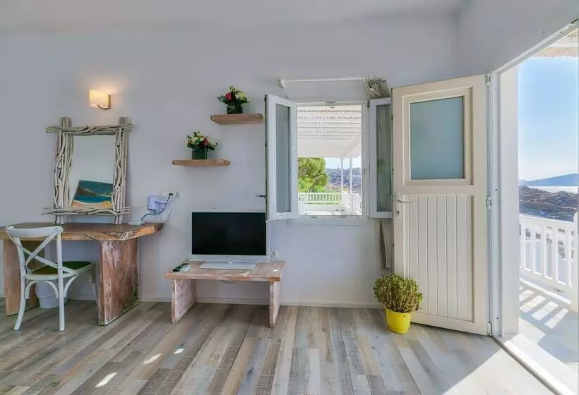 オーシャンビューデラックスルームバルコニー付き, Withinn Mykonos Suites