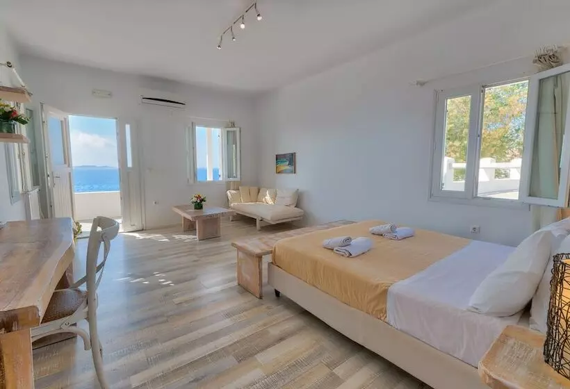 オーシャンビューデラックスルームバルコニー付き, Withinn Mykonos Suites