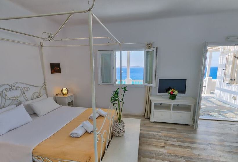 חדר דלוקס עם מרפסת נוף לים, Withinn Mykonos Suites