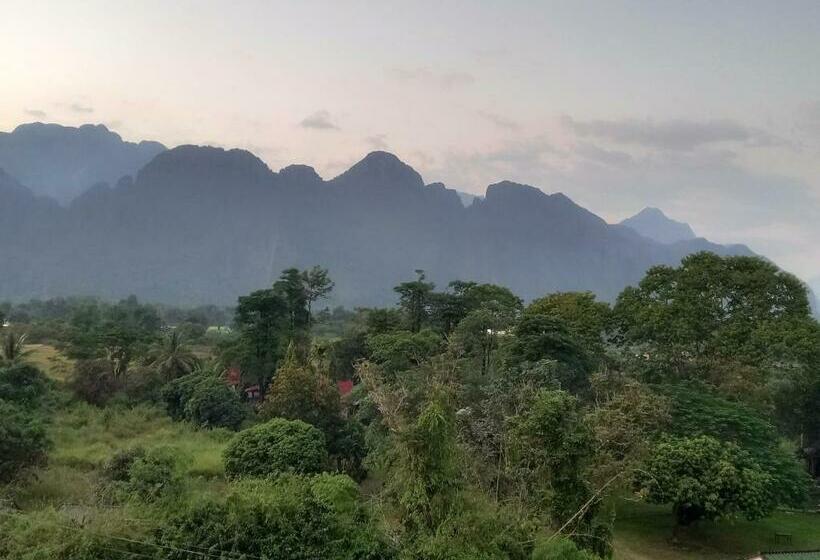 디럭스 룸, Vang Vieng Queens Mountain View