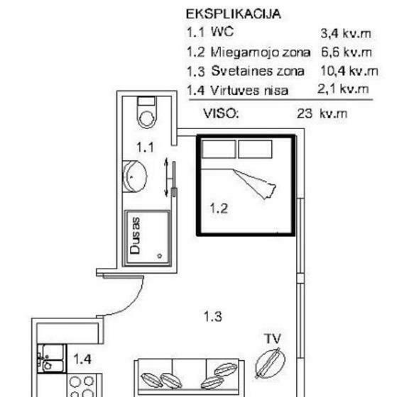اتاق استاندارد, Palanga Pas Vidute