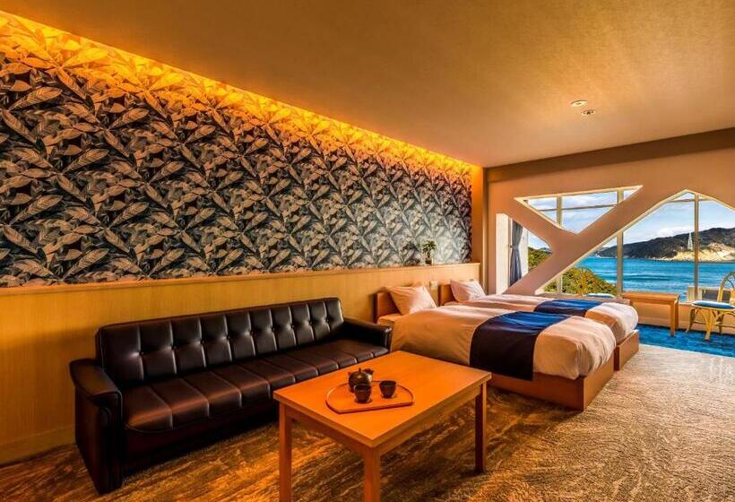 带景观的三人标准房间, Ooedo Onsen Monogatari Premium Toba Saichoraku