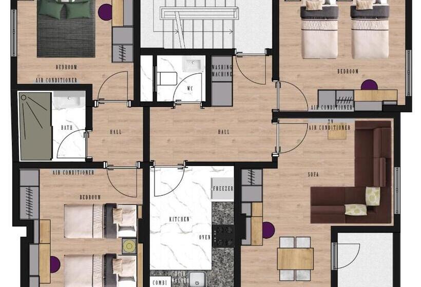 آپارتمان 3 خوابه, Guest Apart Konaklar