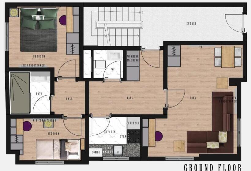 آپارتمان 1 خوابه همکف, Guest Apart Konaklar