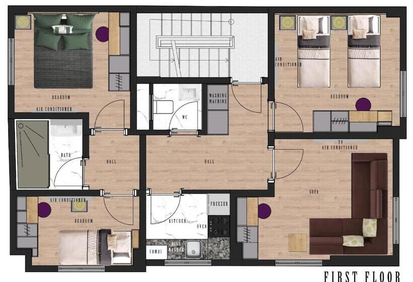 آپارتمان 1 خوابه, Guest Apart Konaklar