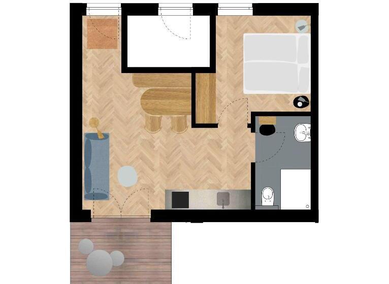 Апартаменты 1 Спальня Нижний Этаж, Künstlerherberge