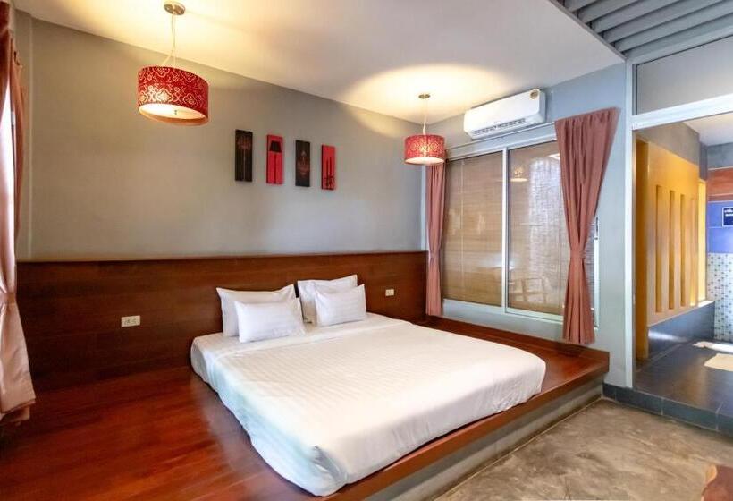 חדר דחוקס עם מיטת קינג, Namsai Resort Kanchanaburi