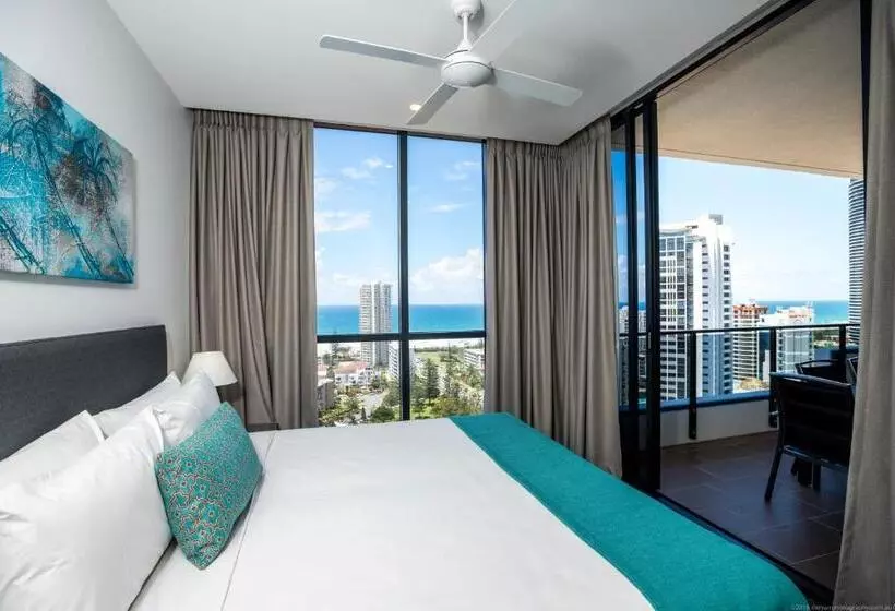 آپارتمان 1 خوابه با چشم‌انداز دریا, Synergy Broadbeach   Official
