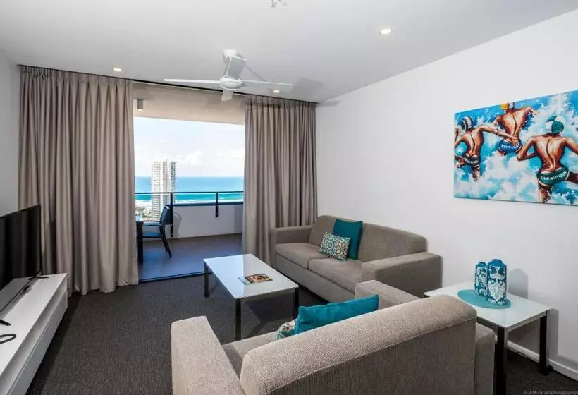 آپارتمان 1 خوابه با چشم‌انداز دریا, Synergy Broadbeach   Official