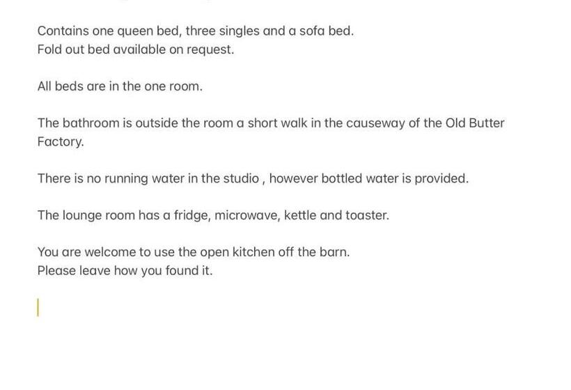 חדר משפחתי, The Old Butter Factory At Springhurst Estate