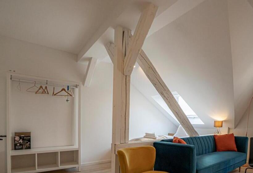 带大床的复式套间, Künstlerzimmer Im Kulturhaus Häselburg