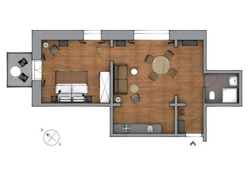 バルコニー付き１ベッドルームアパートメント, Ohlerich Speicher App_ 28