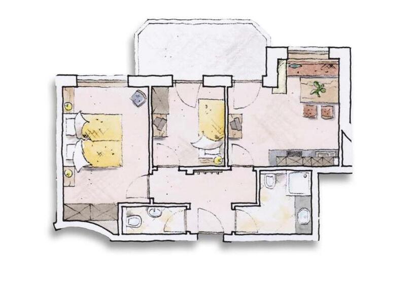 דירת שני חדרים עם מרפת, Aparthotel Stacherhof