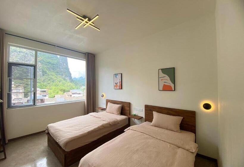 חדר סטנדרט נוף להרים, Pomelo Hostel Xingping