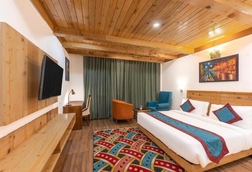 带大床的高级房间, Bradhi   Echor Riverside Resort Jibhi