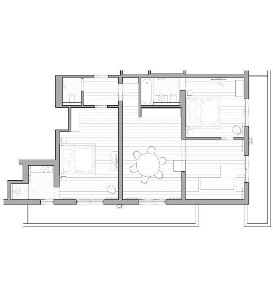 2ベッドルームアパートメント, Appart Hotel Knappaboda