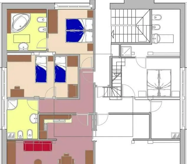１ベッドルームペントハウスアパート, Residenza Domino