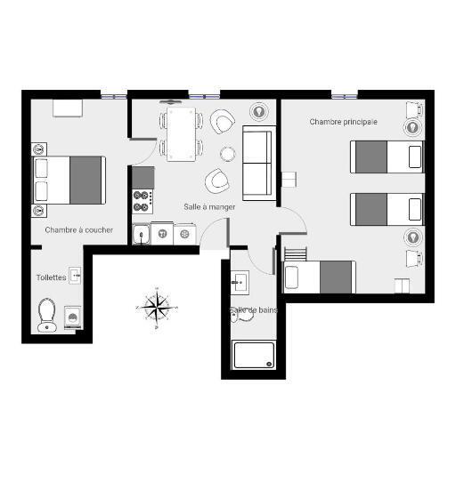 침실 1개 아파트, Les Suites De L Alvertonne