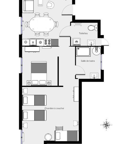 1베드룸 아파트 1층, Les Suites De L Alvertonne