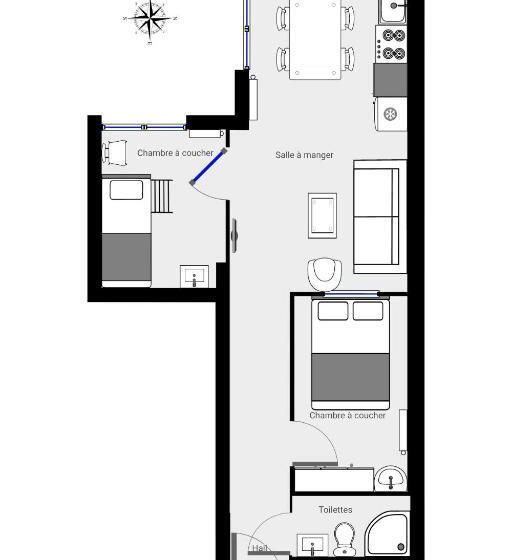 1베드룸 아파트 1층, Les Suites De L Alvertonne