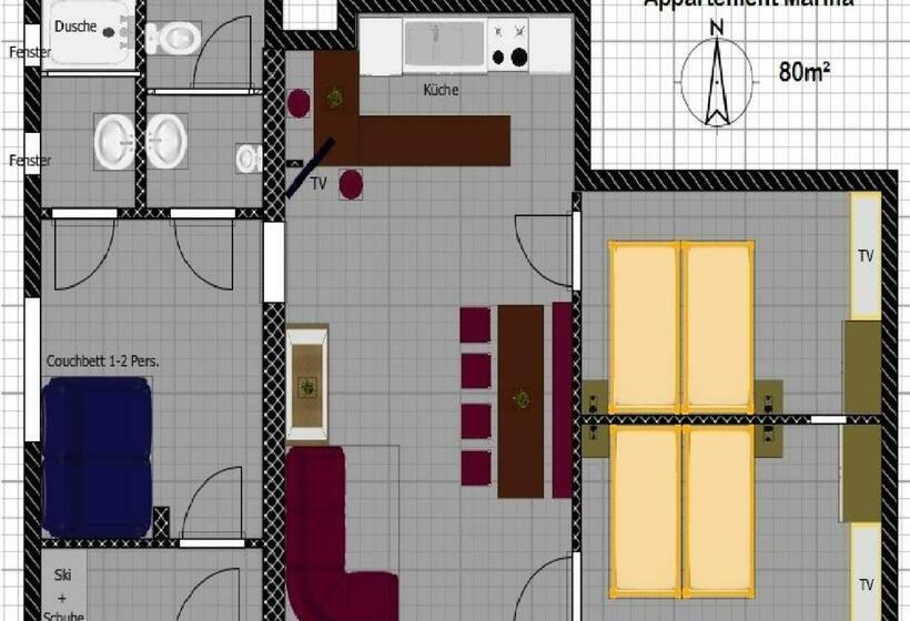 Апартаменты 2 Спальни, Garni Erlbacher