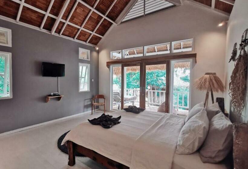 غرفة ديلوكس مزودة بشرفة, Mowies Gili Air