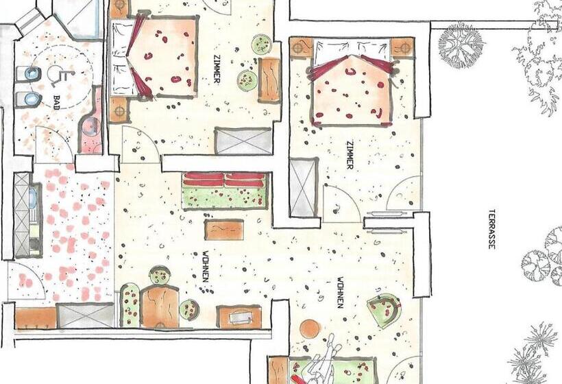 패밀리 룸 산 전망, Park Hotel Villa Etschland