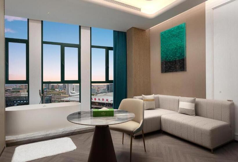 חדר דחוקס עם מיטת קינג, Wingate By Wyndham Urumqi Railway Station