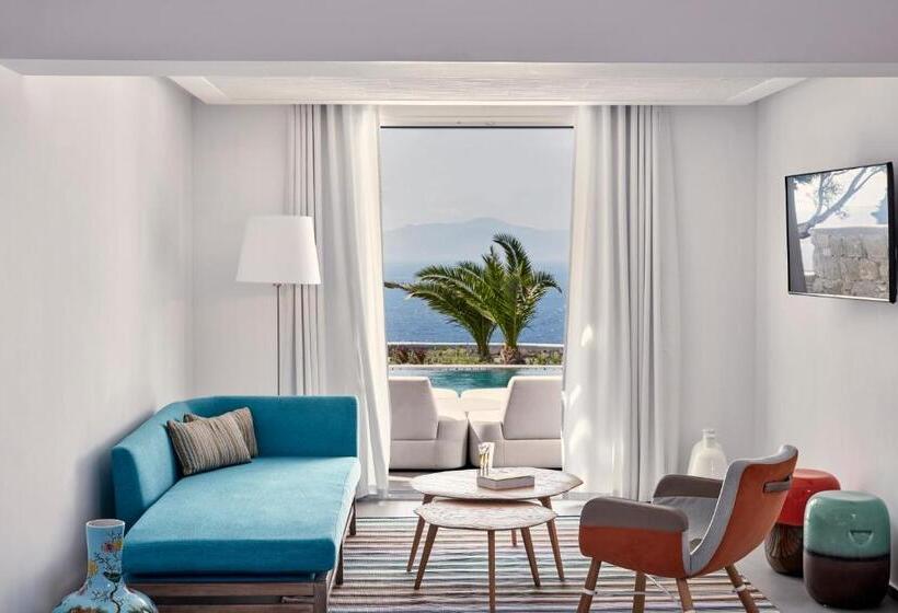 جناح جونيور مزوَّد بحمام سباحة, Myconian Korali Relais & Chateaux