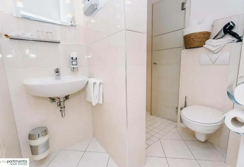 キングサイドベッドのスタンダードワンルーム, Youpartments Zentrale Micro Apartments