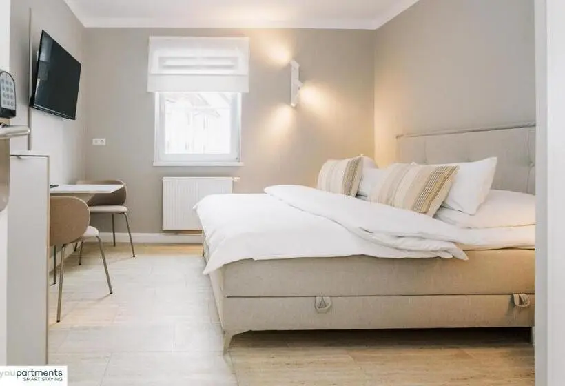 キングサイドベッドのスタンダードワンルーム, Youpartments Zentrale Micro Apartments