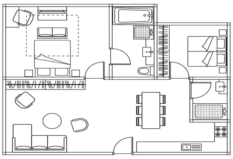 סוויטת פרמיום 2 חדרים, Oakwood Hotel & Apartments Grand Batam