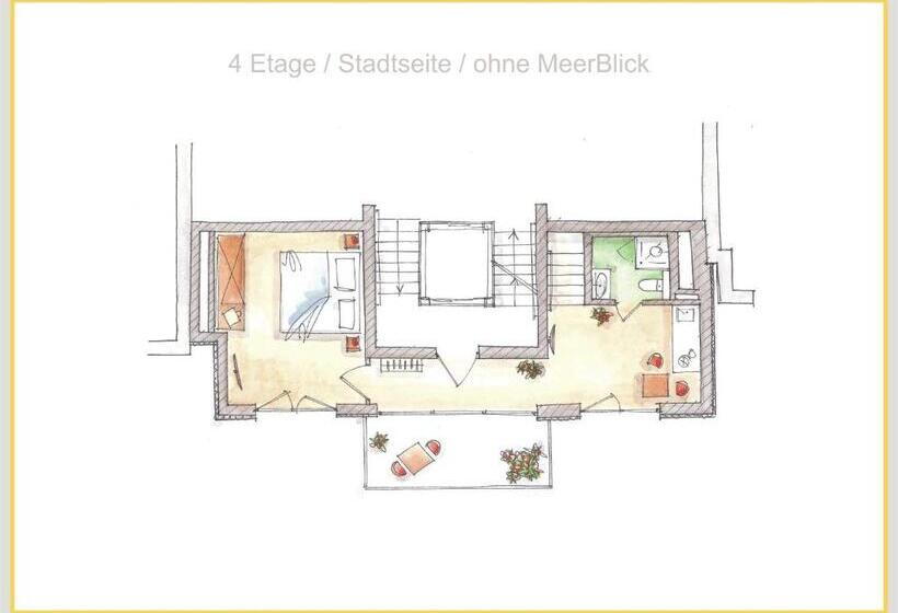 バルコニー付き1ベッドルームアパートメント, Meerblickd21