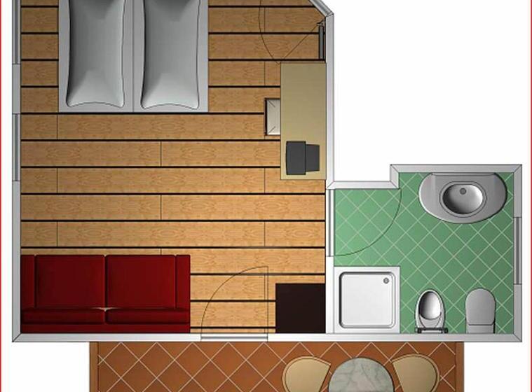 带阳台标准四人间, Salvanel