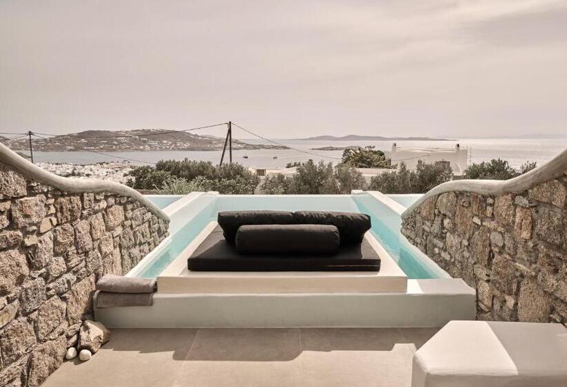 带海景的复工套房, Olvos Luxury Suites Mykonos