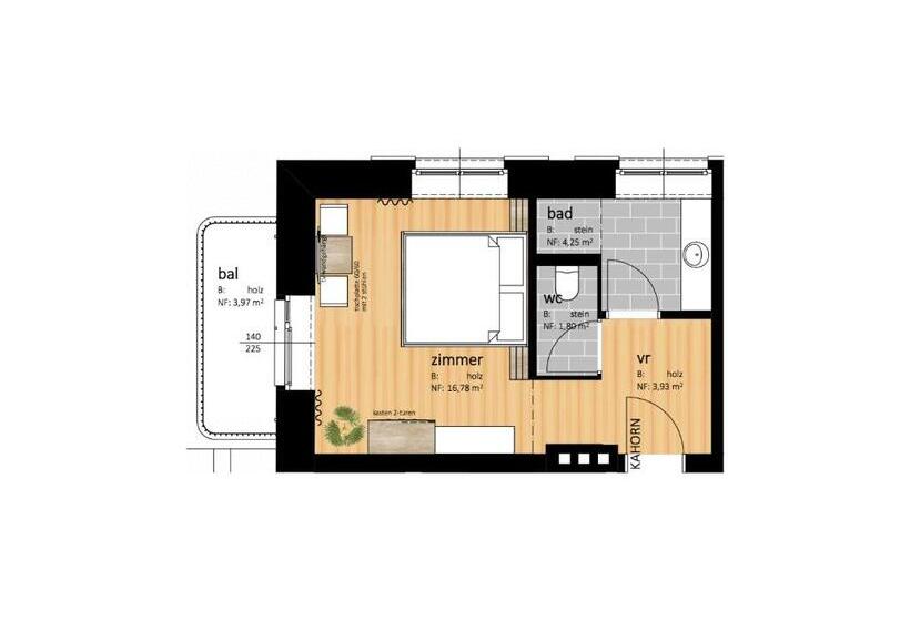 バルコニー付きスタンダードルーム, Zollhaus St Jakob Im Defereggental