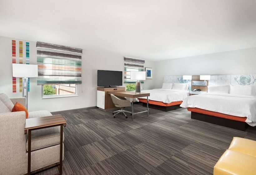 带双人床的标准工作室, Hampton Inn & Suites Atlanta Buckhead Place
