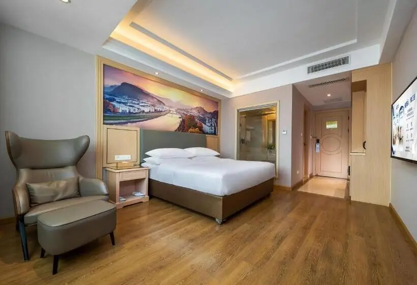 キングサイズベッドのスタンダードルーム, Vienna 3 Best Hotel Shenzhen Henggang Cuihu Shangzhuang