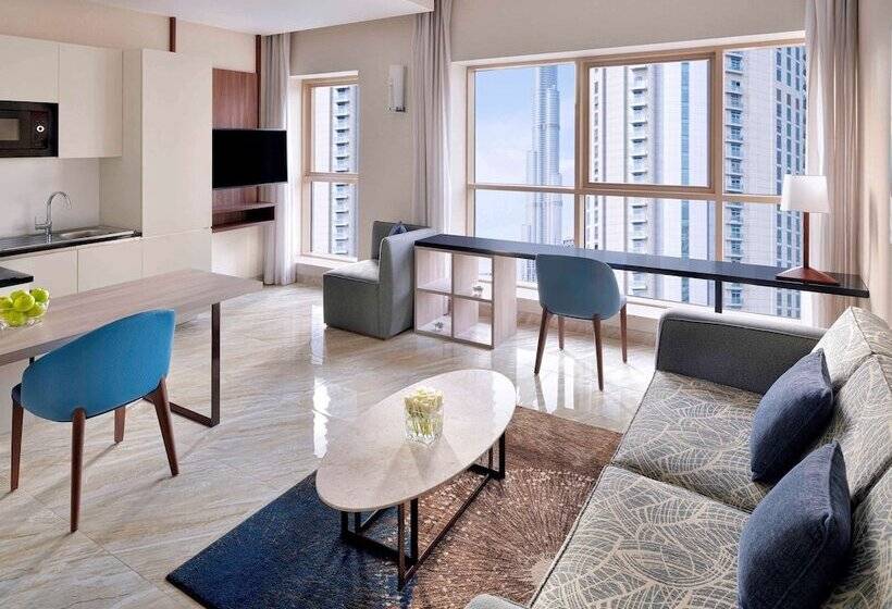 Апартаменты 1 Спальня с Видом, Mövenpick Hotel Apartments Downtown Dubai