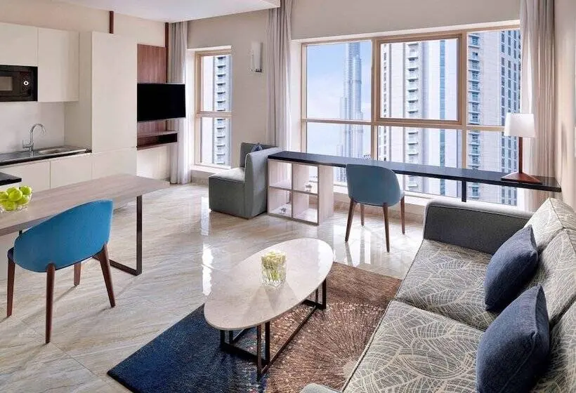Huoneisto 1 Makuuhuone Näkymä, Mövenpick Hotel Apartments Downtown Dubai