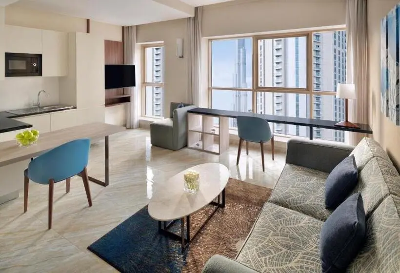 Huoneisto 1 Makuuhuone Näkymä, Mövenpick Hotel Apartments Downtown Dubai