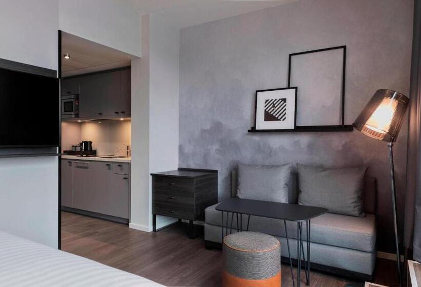 带城市景观的标准工作室, Residence Inn By Marriott Frankfurt City Center