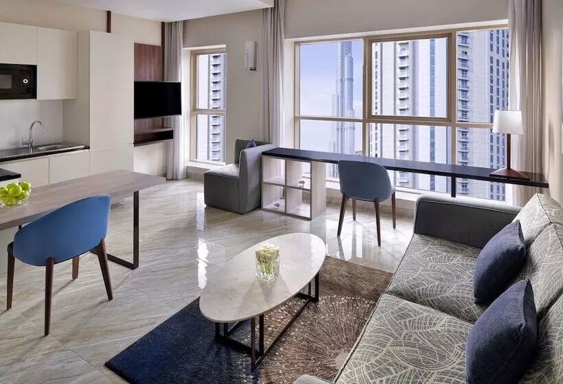 Huoneisto 1 Makuuhuone Näkymä, Mövenpick Hotel Apartments Downtown Dubai