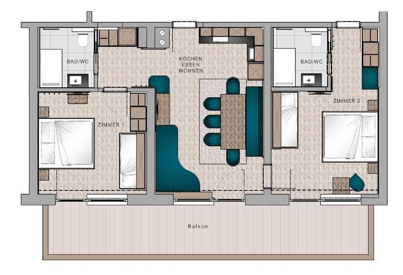 شقة غرفتين, Aparthotel Hohe Brücke