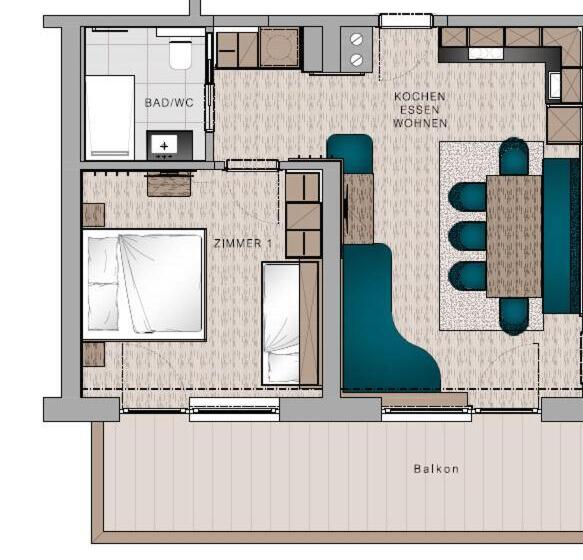 شقة غرفة واحدة, Aparthotel Hohe Brücke